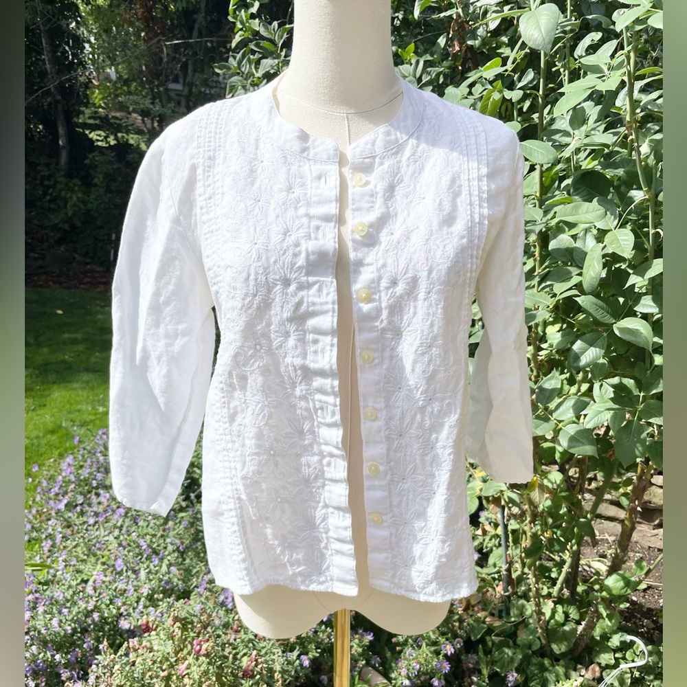 J.Jill Linen Button Down Blouse